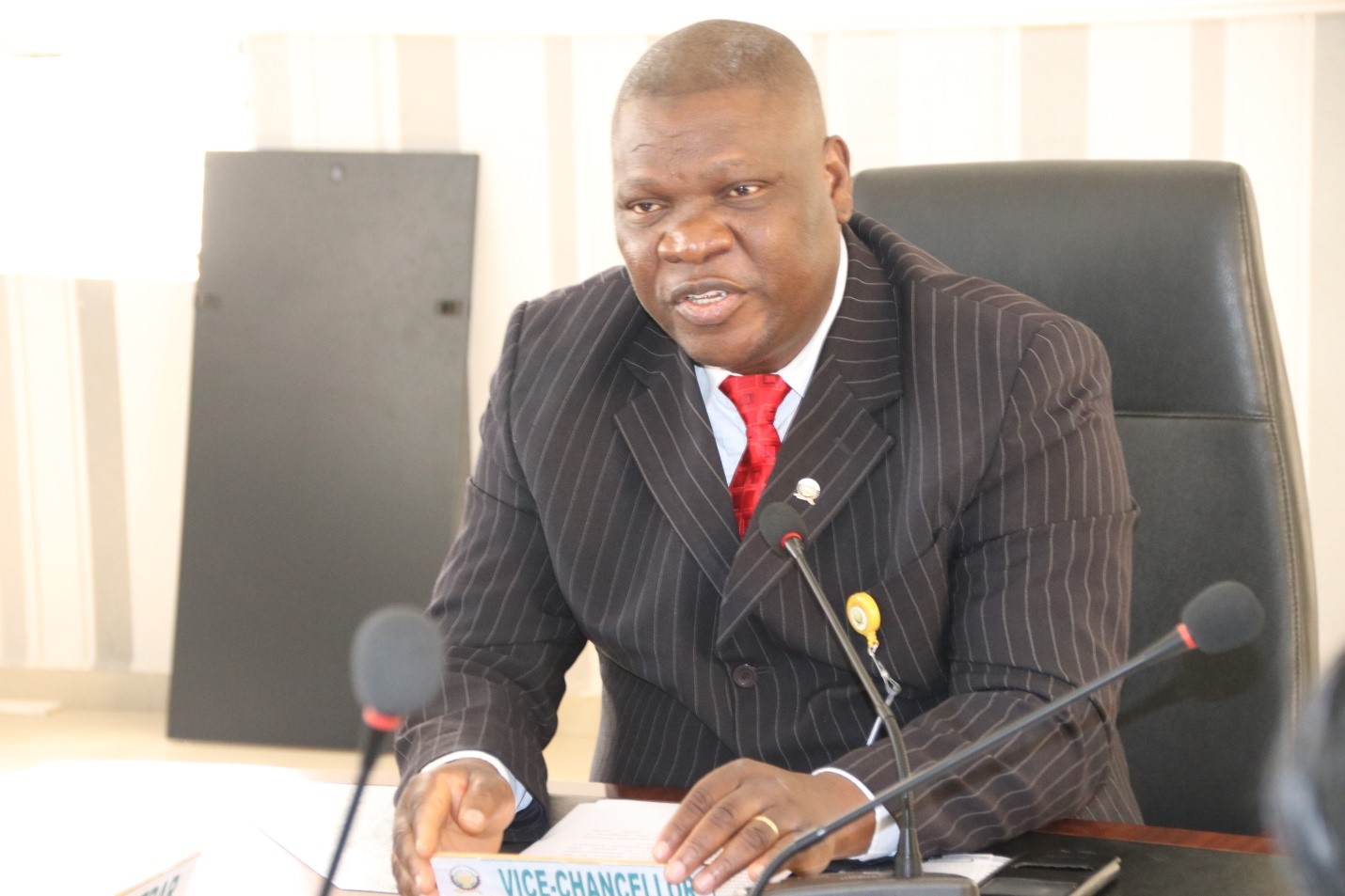 The Vice-Chancellor, Professor Adeniyi Olayanju during the inauguration of the Postgraduate Board