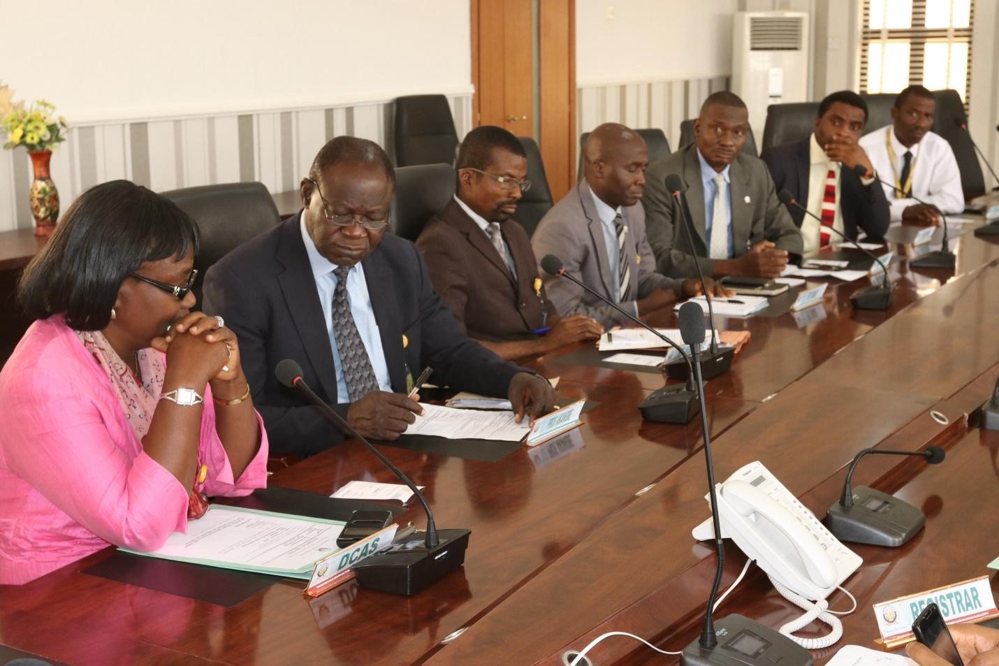 The team from the college of Agricultural Sciences led by the Dean, Professor Charity Aremu during the meeting.